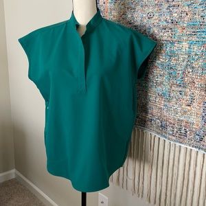 FIGS Rafaela hunter green scrub top